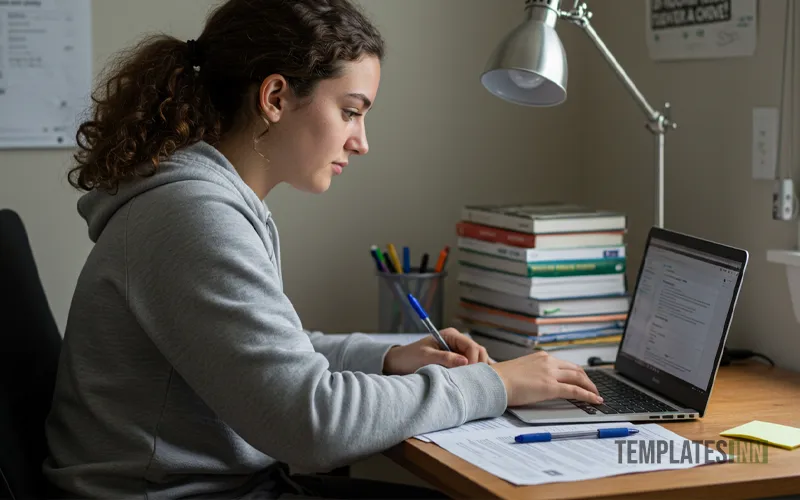 Student filling out assignment cover page fields on laptop