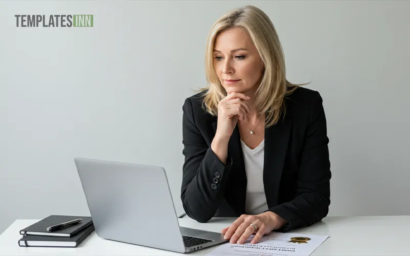 Person customizing a business certificate of appreciation online on laptop