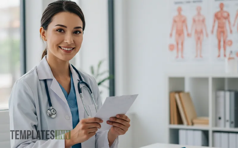Family physician showing printed prescription pad