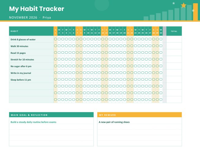 30-Day Habit Tracker