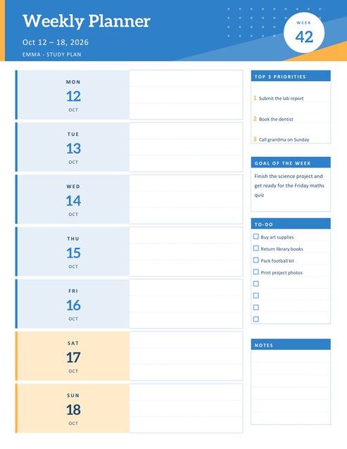Weekly Planner