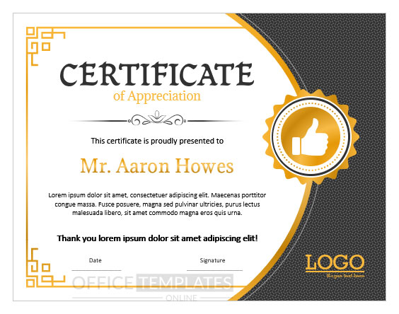 Business Certificate of Appreciation