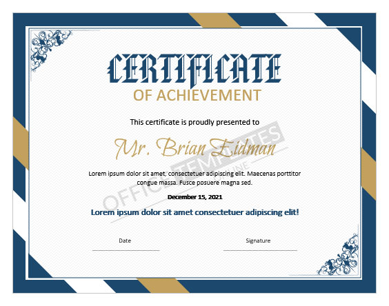 Certificate of Academic Achievement