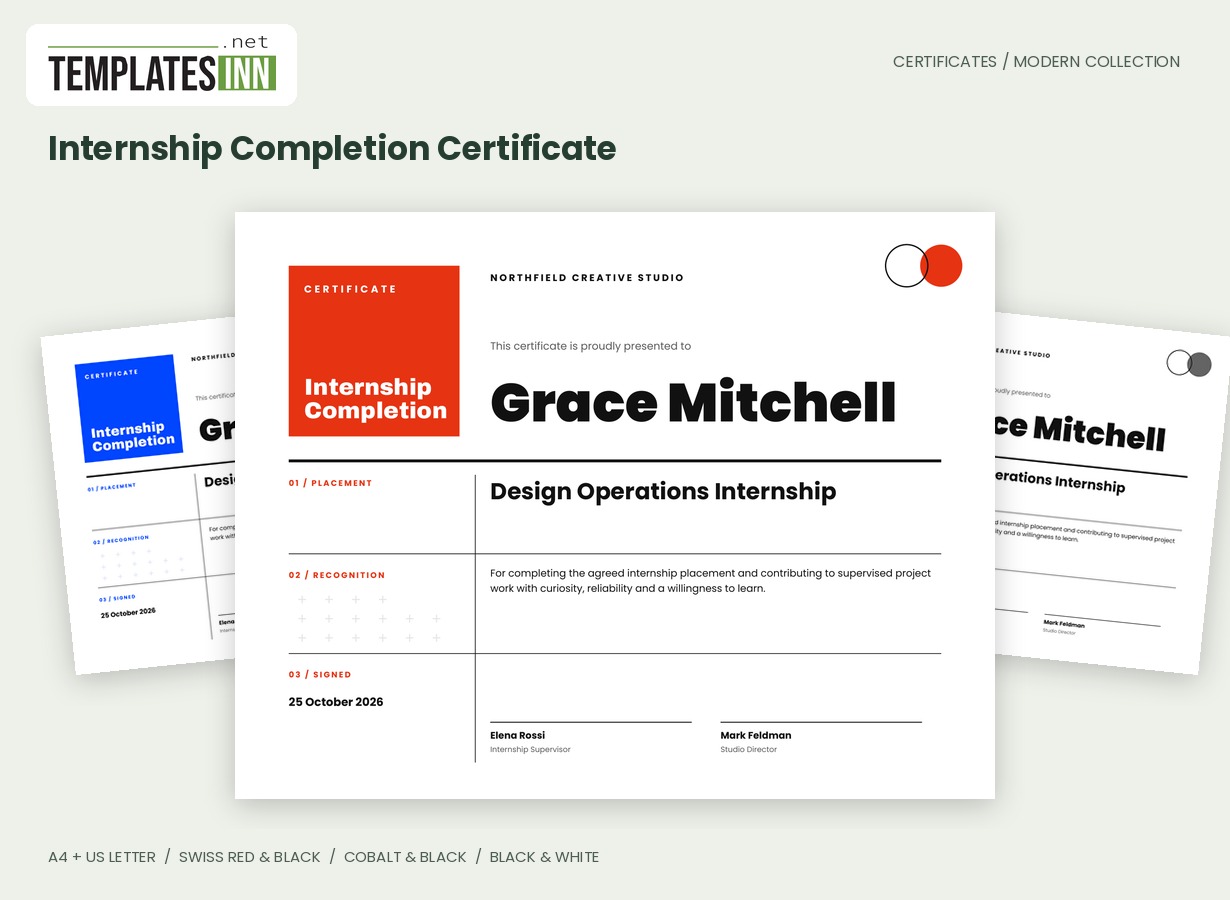 Internship Completion Certificate