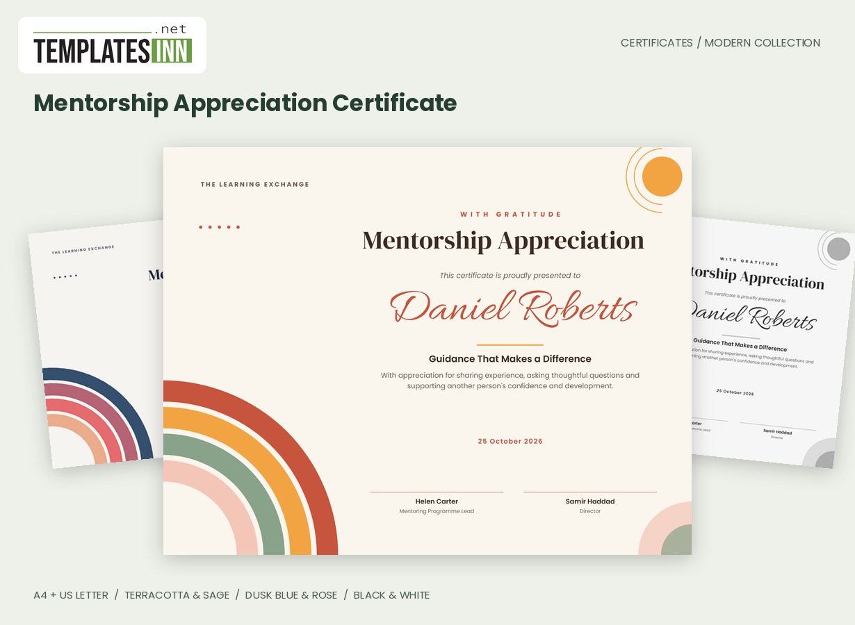 Mentorship Appreciation Certificate