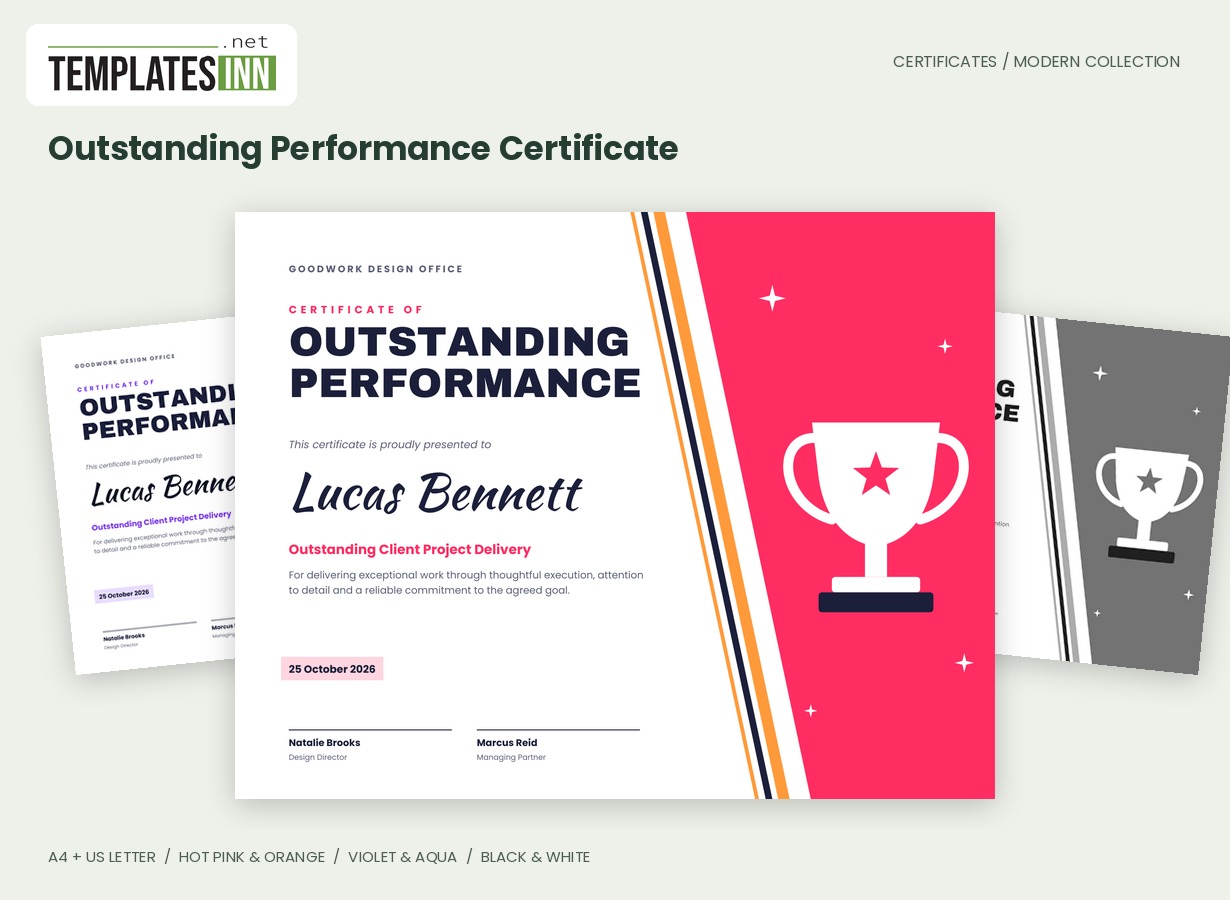 Outstanding Performance Certificate