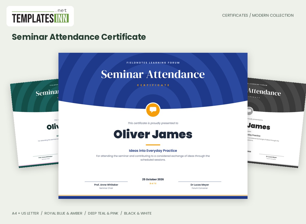 Seminar Attendance Certificate