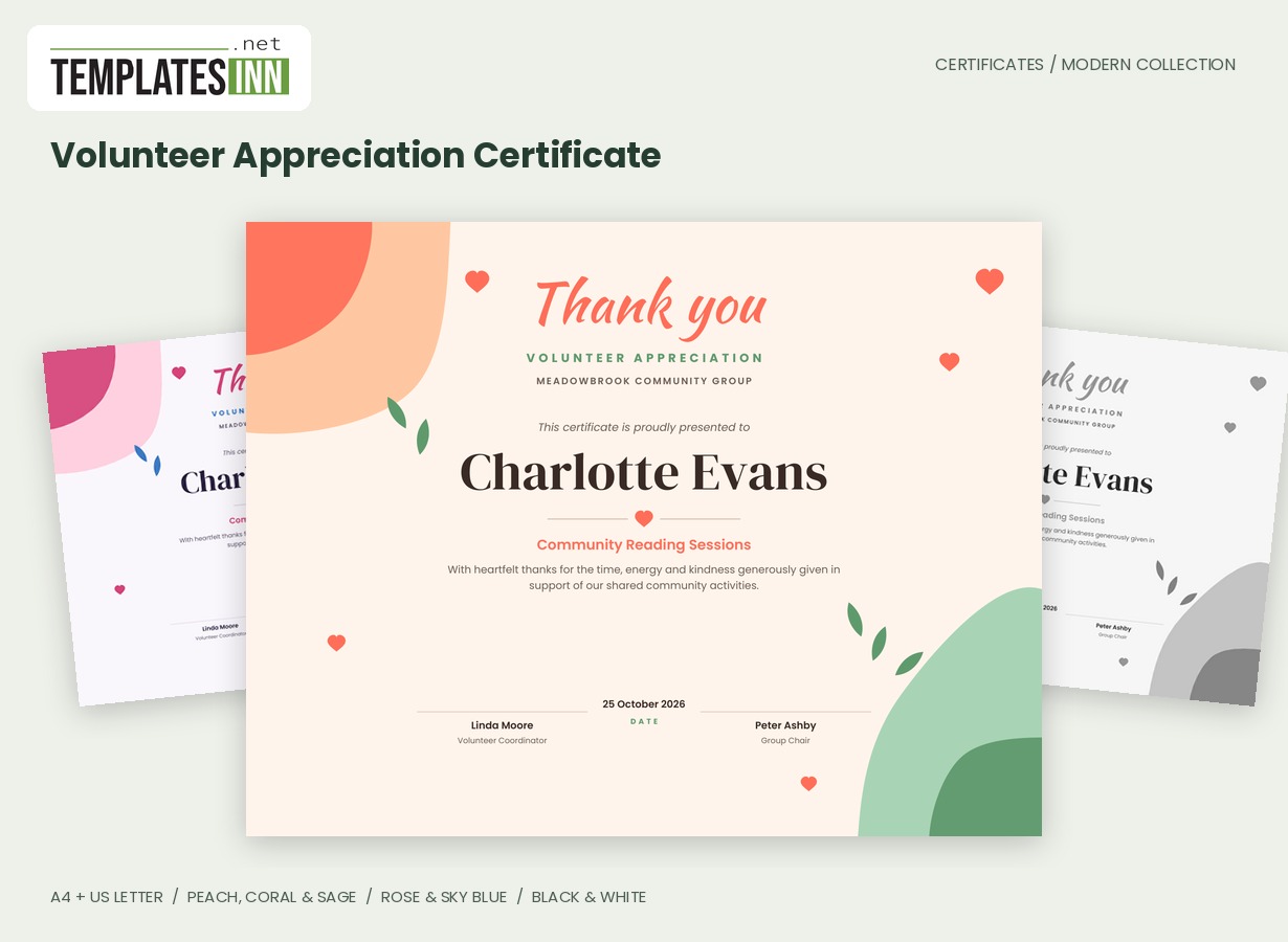 Volunteer Appreciation Certificate