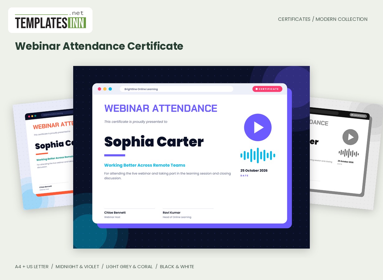 Webinar Attendance Certificate