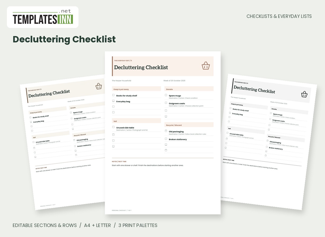 Decluttering Checklist