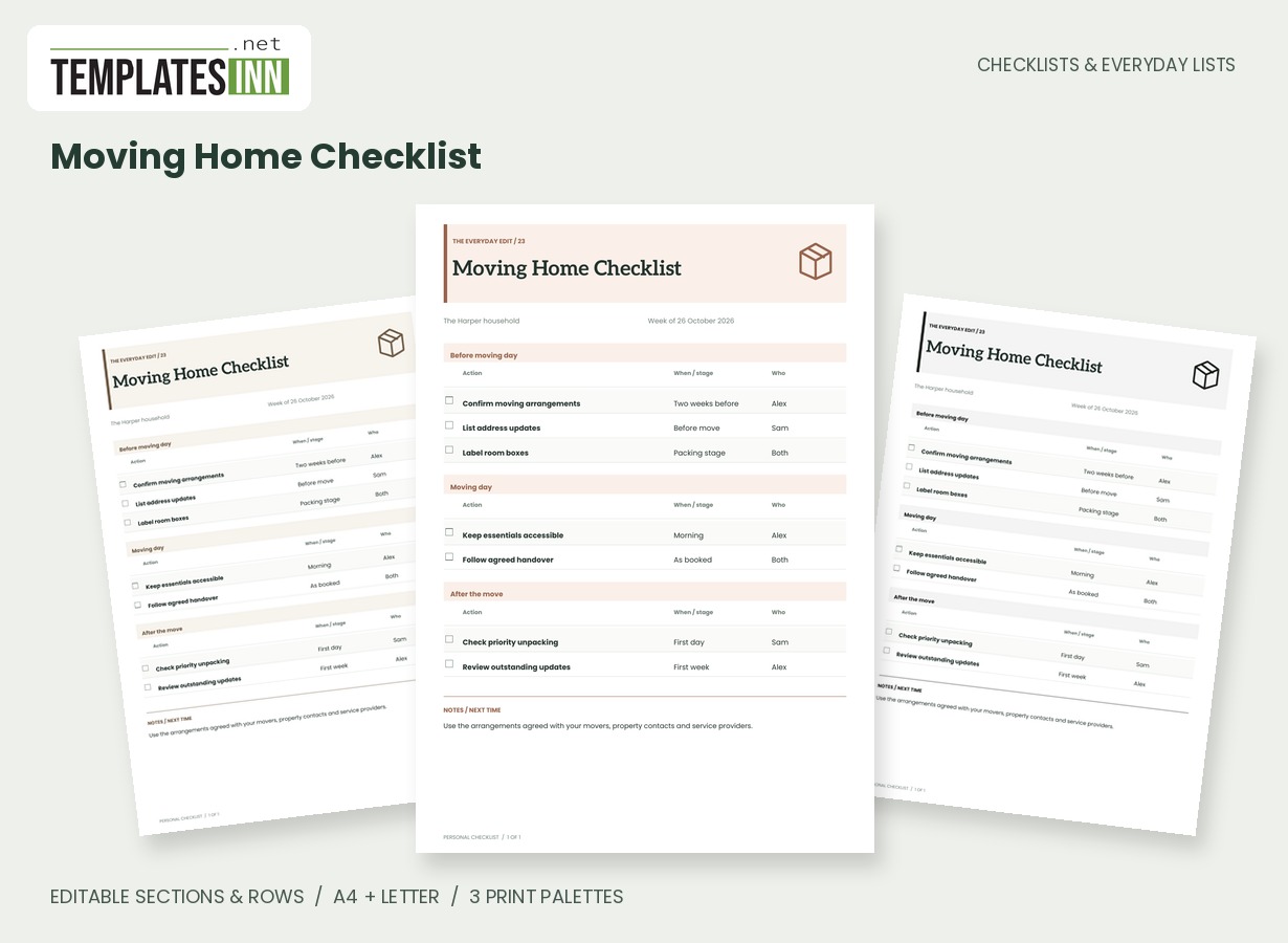 Moving Home Checklist