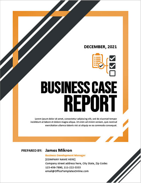 Cover Page for a Business Report
