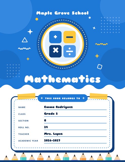 Cover Page for School Notebook