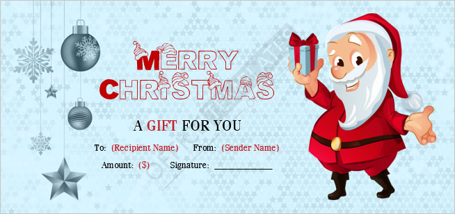 Merry Christmas Gift Certificate