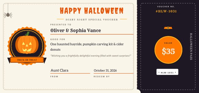 Spooktacular Halloween Gift Voucher