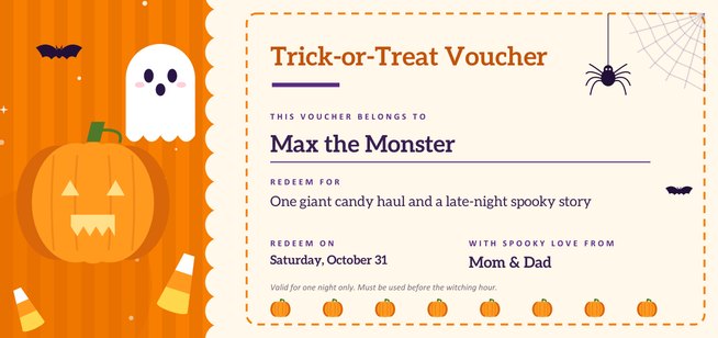Trick-or-Treat Halloween Voucher