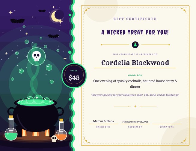 Wicked Brew Halloween Gift Certificate