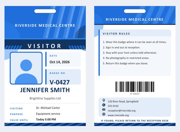 Visitor Pass ID Card