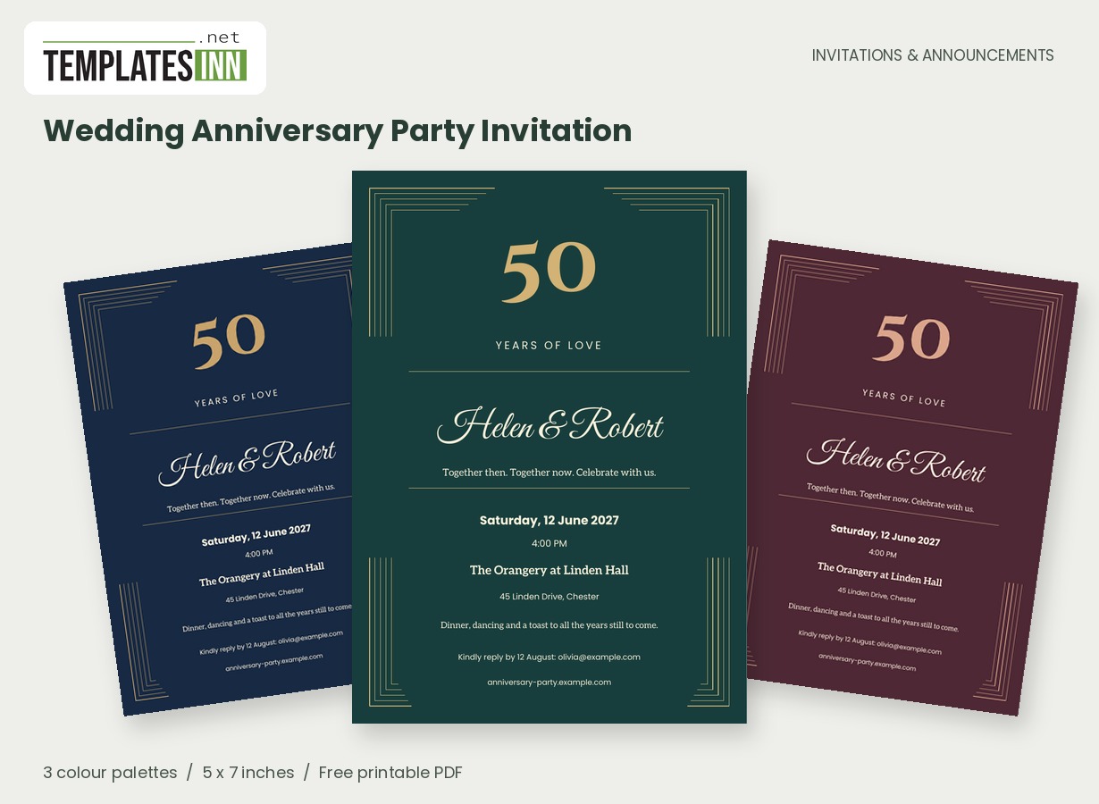 Wedding Anniversary Party Invitation