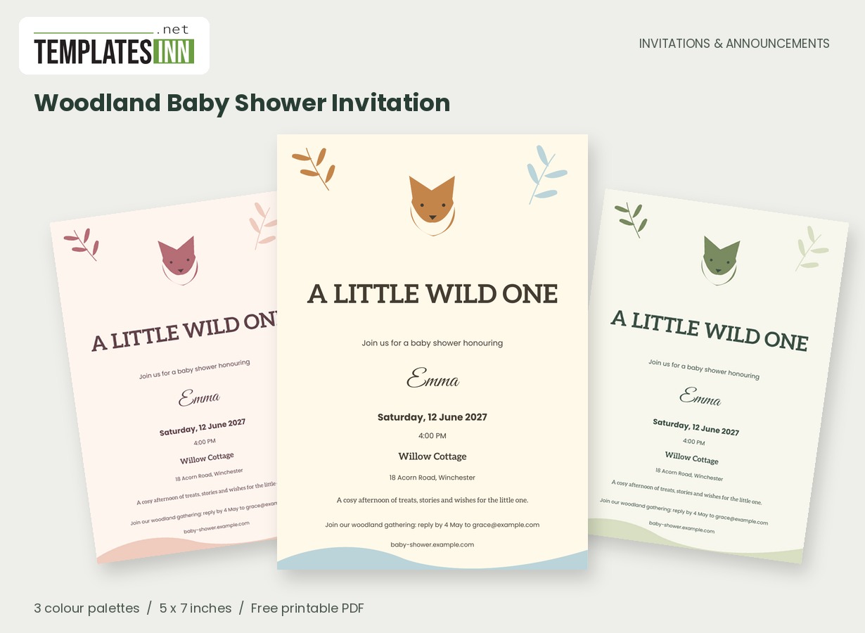 Woodland Baby Shower Invitation