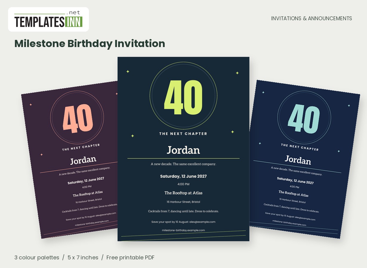 Milestone Birthday Invitation