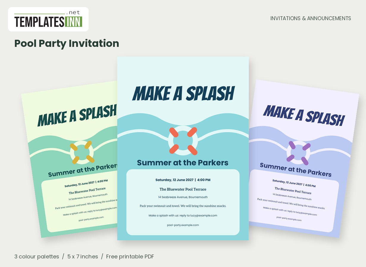 Pool Party Invitation