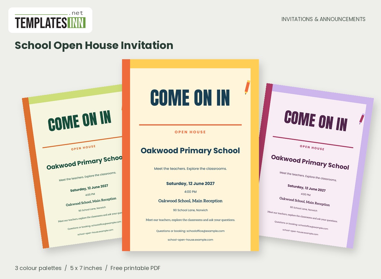 School Open House Invitation