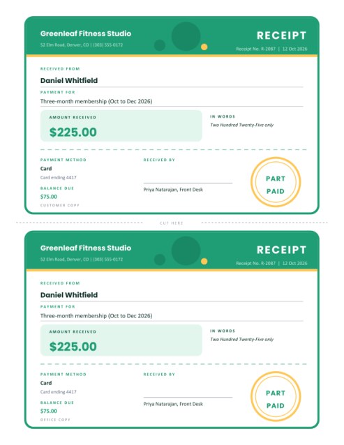 Payment Receipt