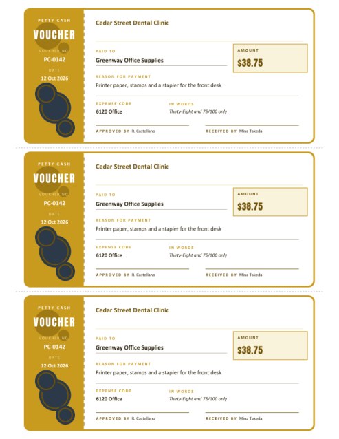 Petty Cash Voucher