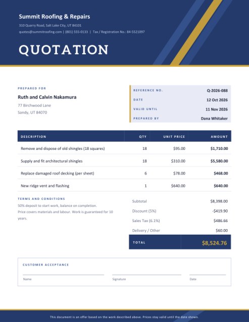 Quotation or Proforma Invoice