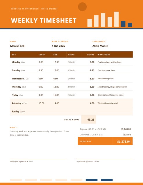 Weekly Timesheet