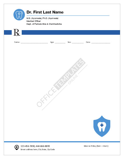 Dentist Prescription Pad