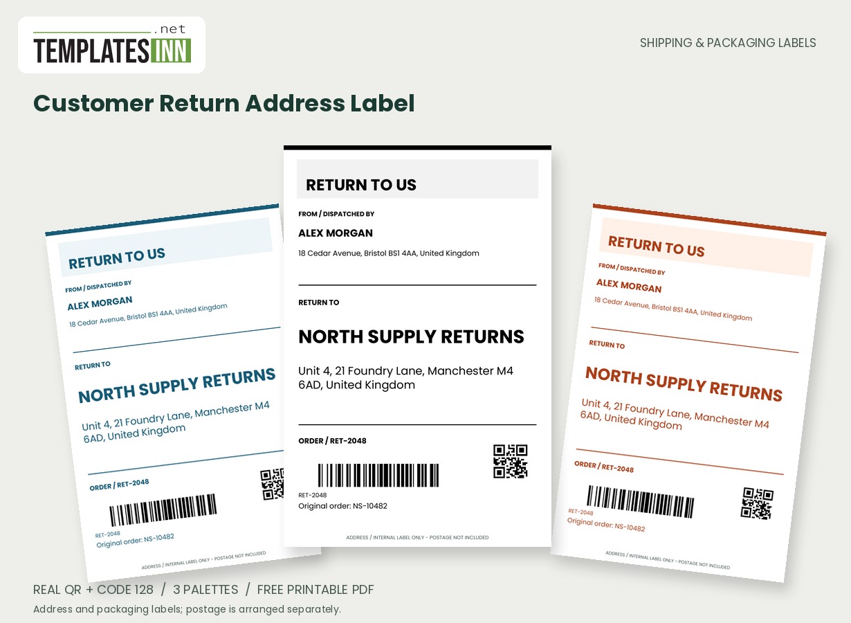 Customer Return Address Label