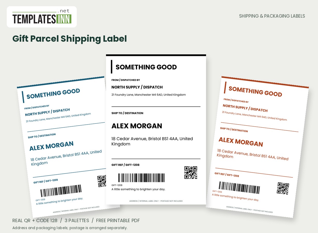 Gift Parcel Shipping Label