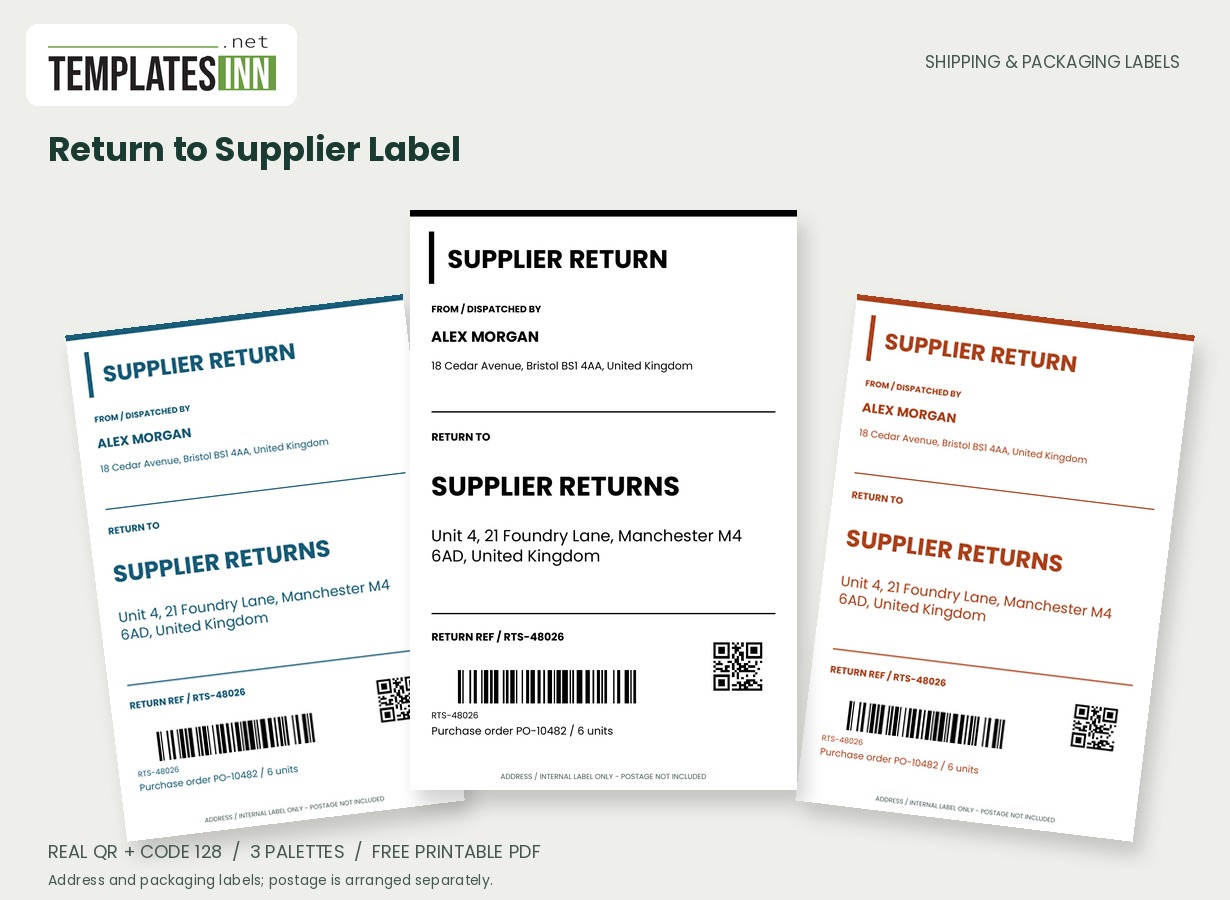 Return to Supplier Label