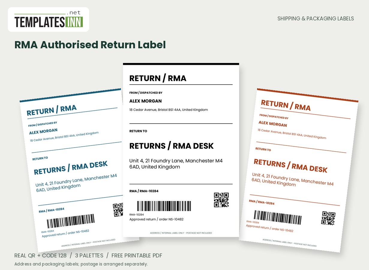 RMA Authorised Return Label