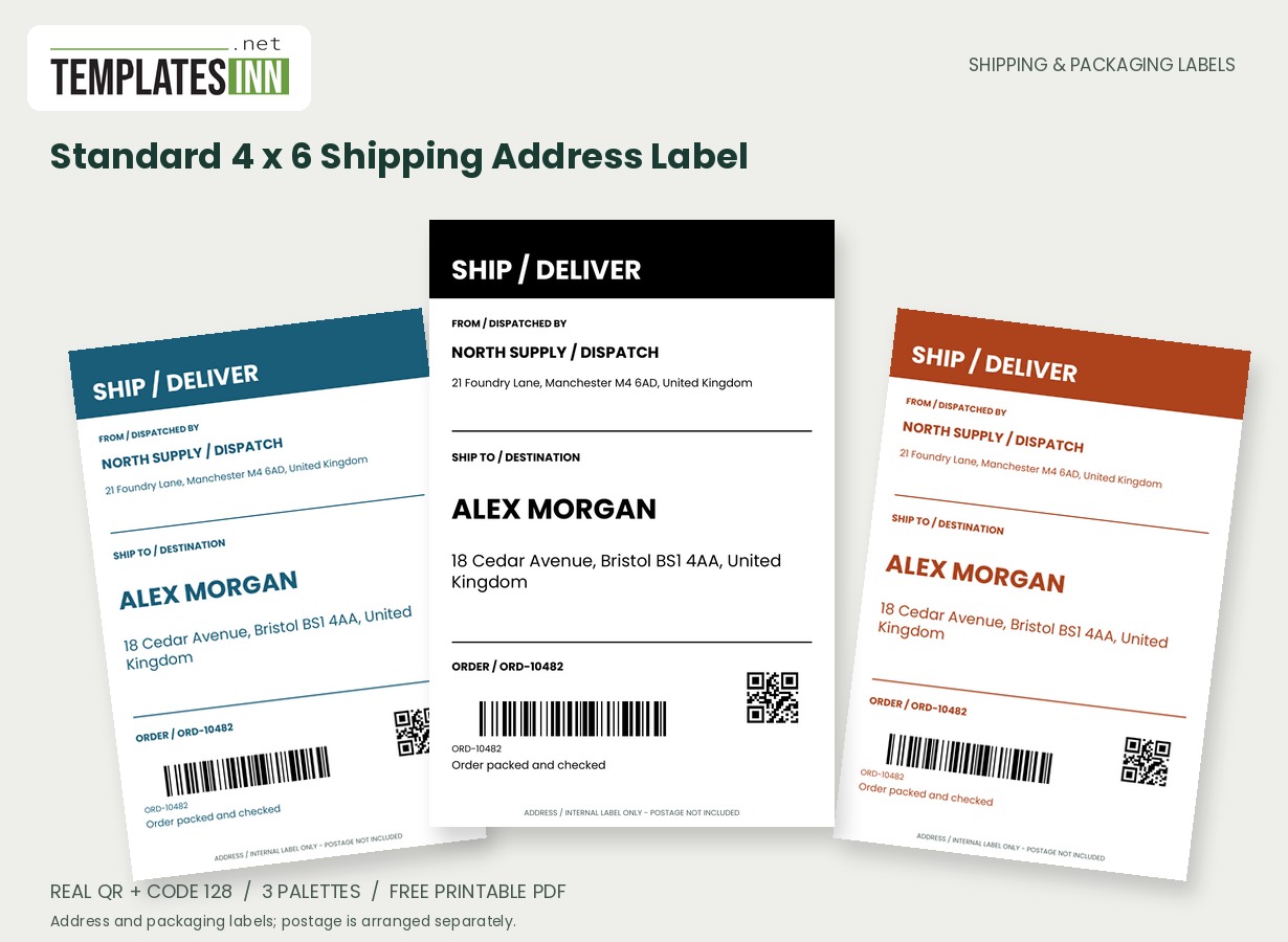 Standard 4 x 6 Shipping Address Label