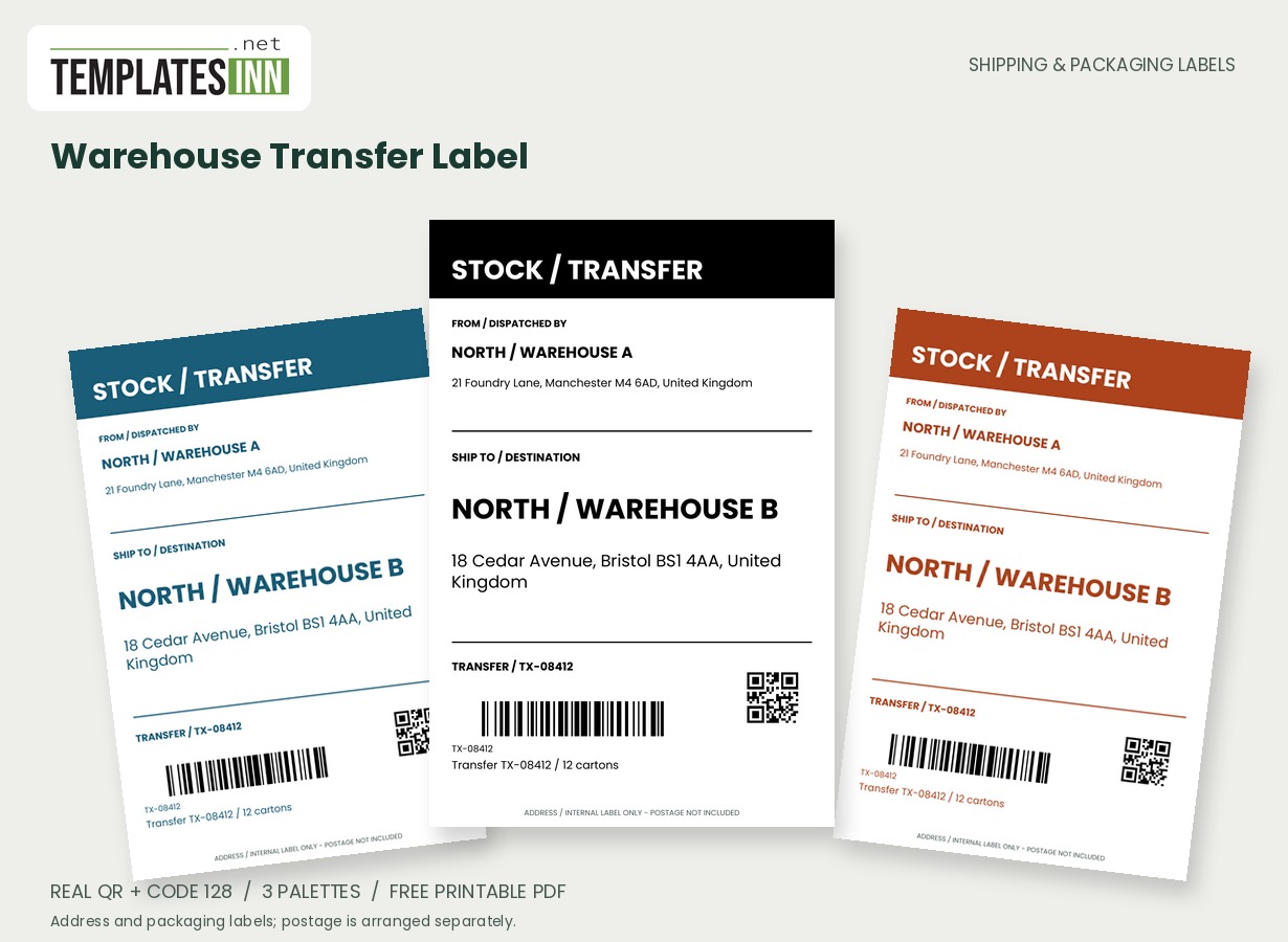 Warehouse Transfer Label
