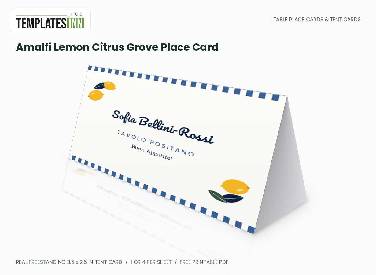 Amalfi Lemon Citrus Grove Place Card