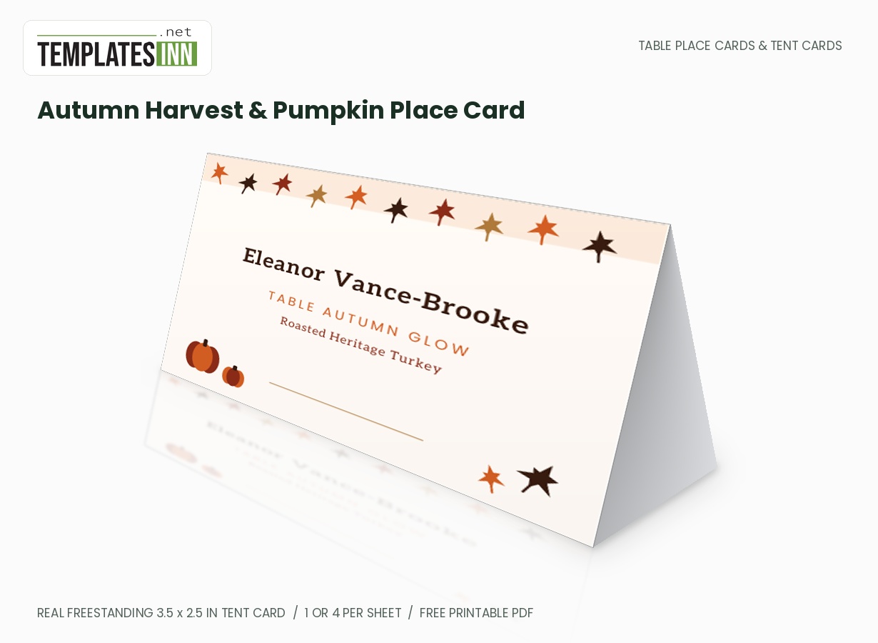 Autumn Harvest & Pumpkin Place Card