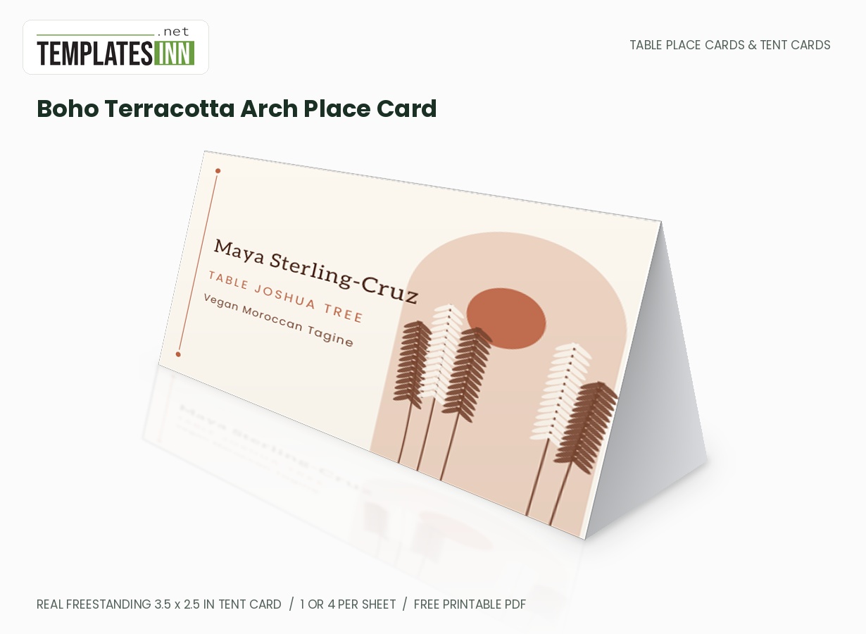 Boho Terracotta Arch Place Card