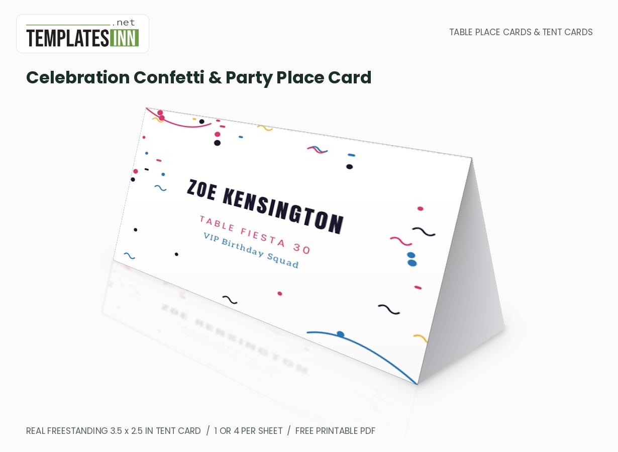 Celebration Confetti & Party Place Card