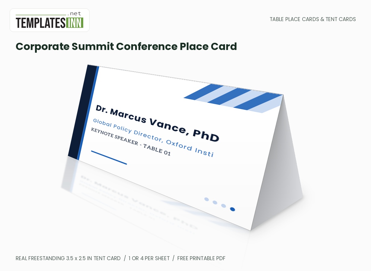 Corporate Summit Conference Place Card