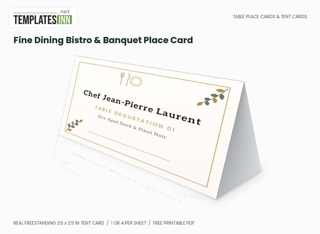 Fine Dining Bistro & Banquet Place Card