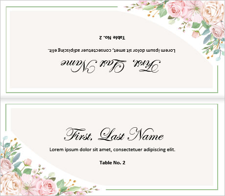 Floral Wedding Place Card