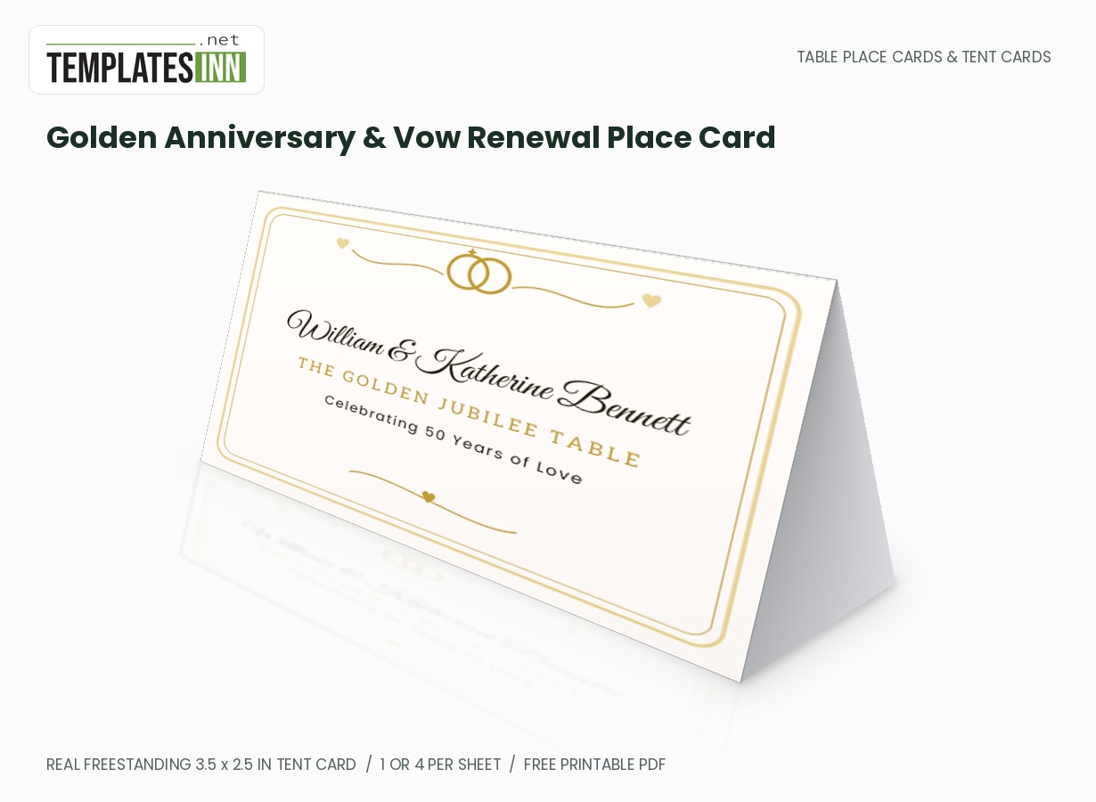 Golden Anniversary & Vow Renewal Place Card