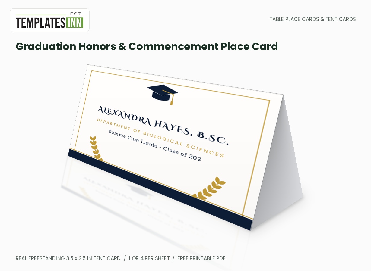Graduation Honors & Commencement Place Card