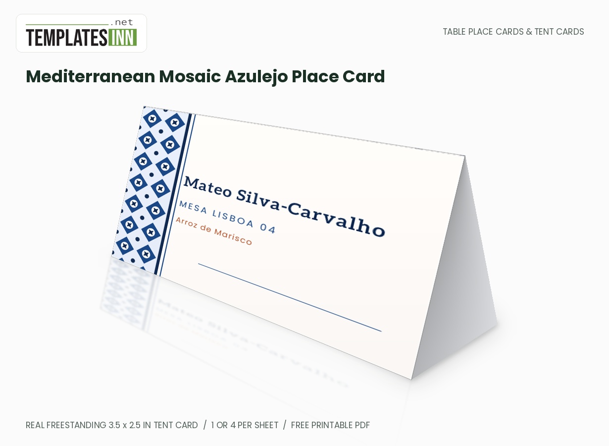 Mediterranean Mosaic Azulejo Place Card