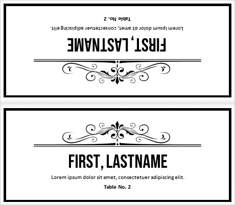 Restaurant Place Card
