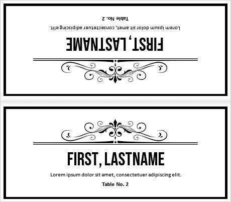 Restaurant Place Card